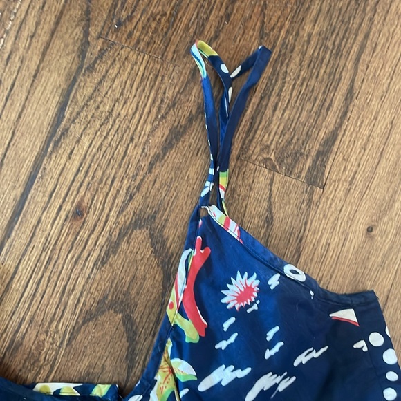 J Crew Sea Creatures Light Cotton Button-Back Beach Top 2006 - Picture 2 of 6